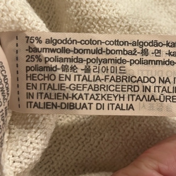 Massimo Dutti women’s cotton blend cream trimmed in black sweater size Small - Picture 7 of 7